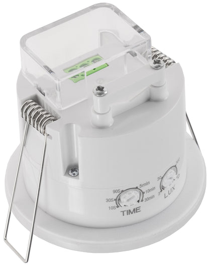 Decken-Einbau Bewegungsmelder 360° IP54 PIR, mit Präsenzfunktion, 20m Detektion