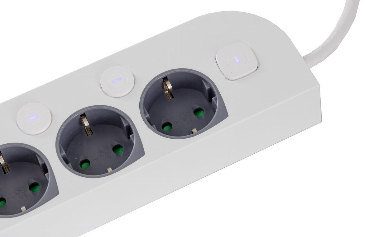 4-fach Steckdosenleiste mit Schalter USB-A / C, Einzelschaltung, 1,5m Kabel