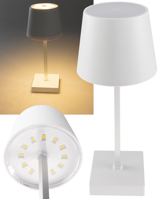 LED Akku Tischleuchte 26cm, dimmbar USB-C, 160Lumen, 1200mAh, 3000k, Weiß