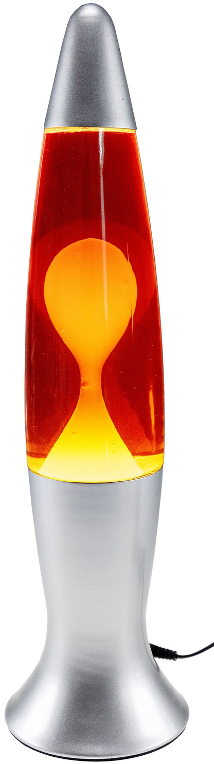 Lavalampe "CTL-ROGE LED" 40cm Wasser: Rot, Wachs: Gelb, Body: Silber