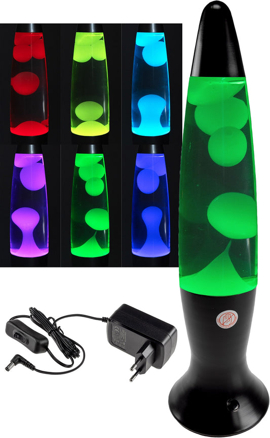 Lavalampe "CTL Funky LED" 40cm RGB Wasser & Wachs: Klar, Body: schwarz