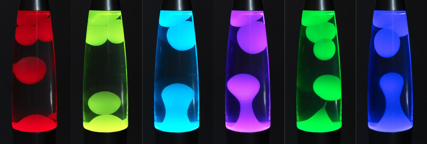 Lavalampe "CTL Funky LED" 40cm RGB Wasser & Wachs: Klar, Body: schwarz