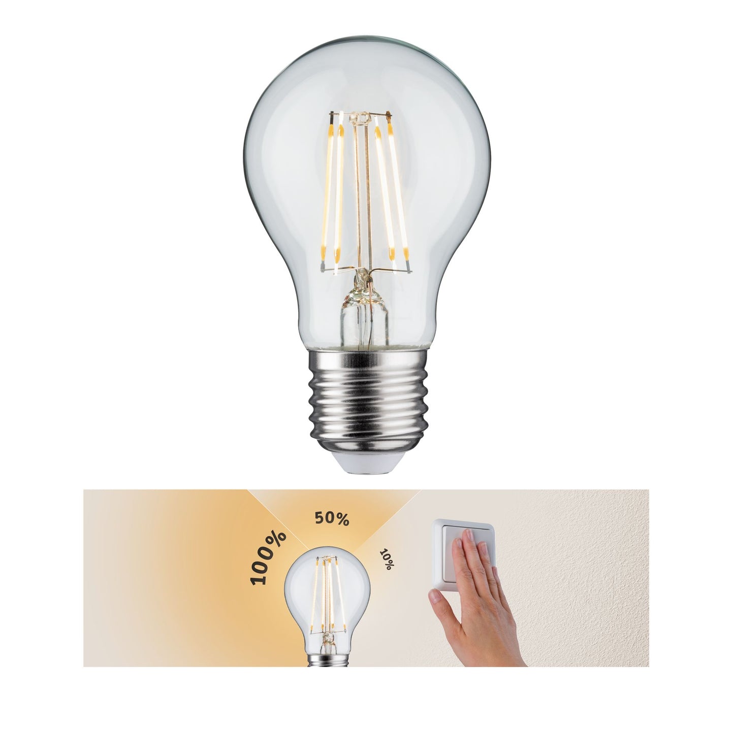 Paulmann LED AGL 4,5W E27 230V 3step dimmbar klar