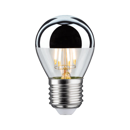 Paulmann LED Tropfen 4,8 Watt E27 Kopfspiegel Silber Warmweiß dimmbar