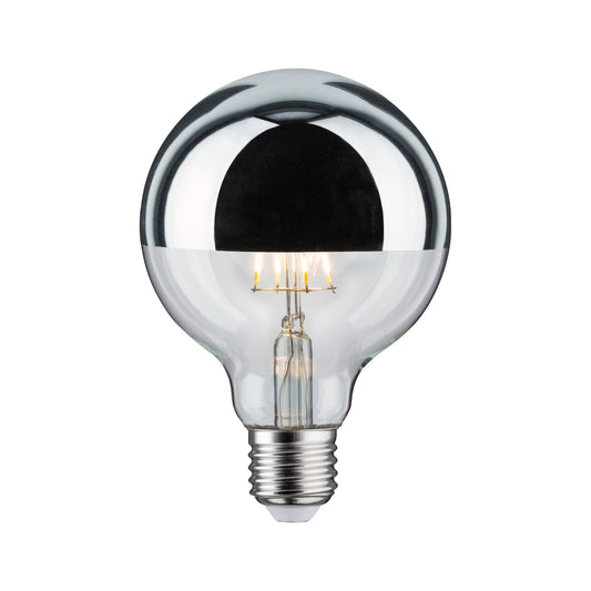 Paulmann LED Globe 6,5 Watt E27 Kopfspiegel Silber Warmweiß dimmbar