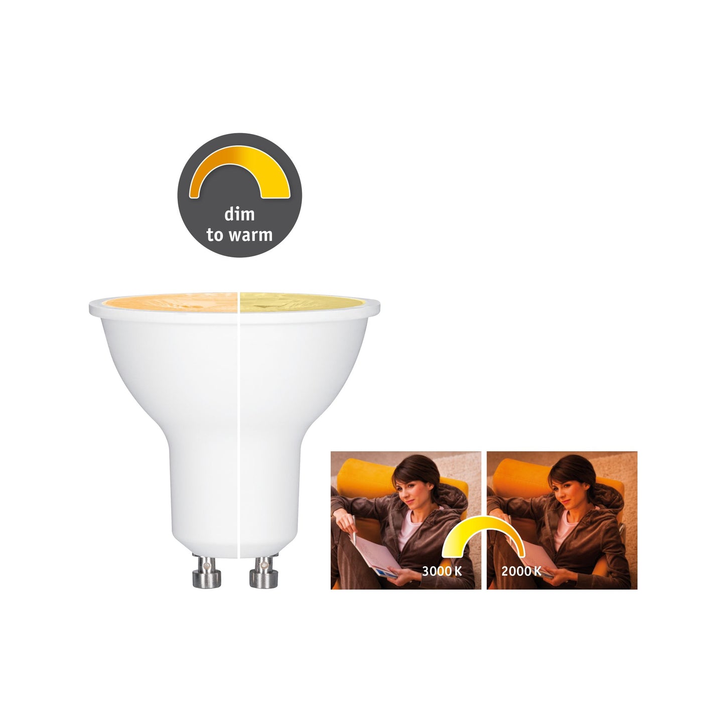 Paulmann LED Reflektor 6 Watt GU10 1.800 - 3.000K dim to warm