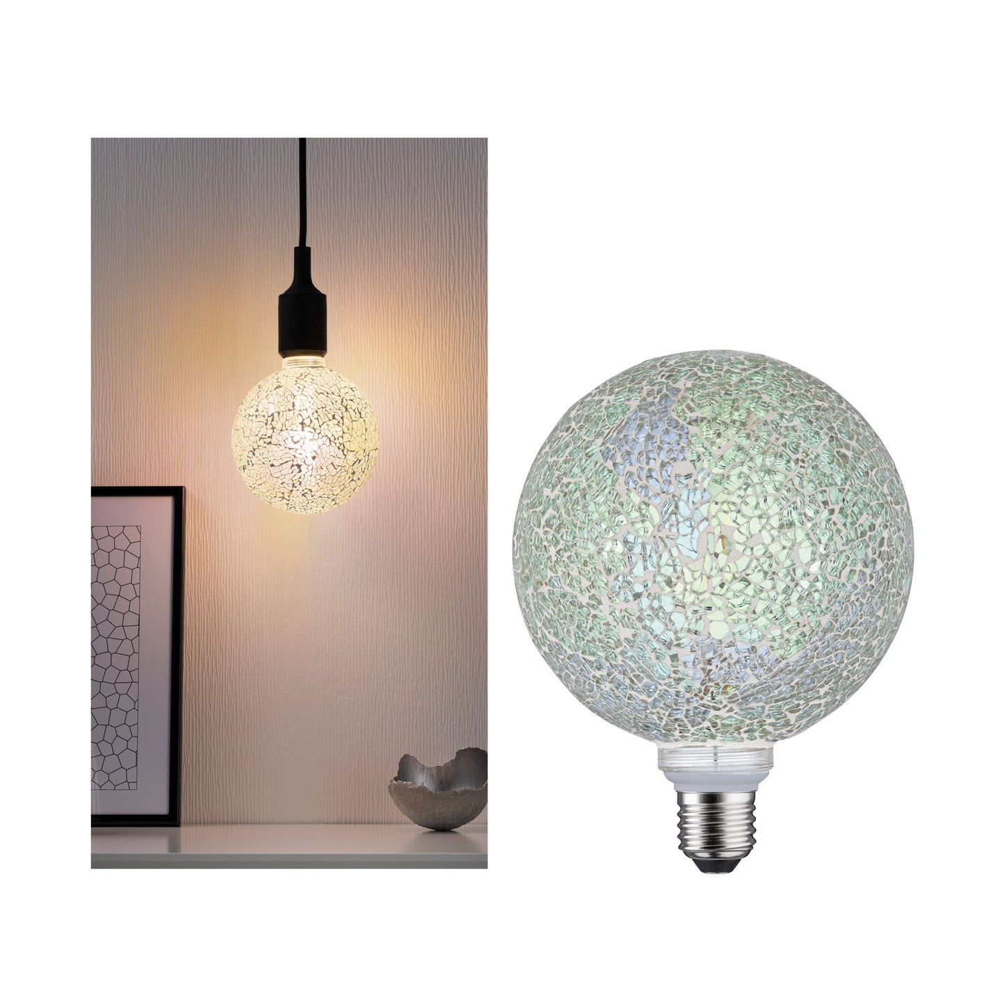 Paulmann LED G125 Miracle Mosaic 470lm white dim E27 2700K 230V