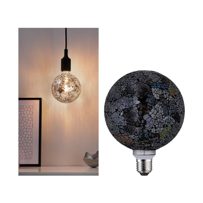 Paulmann LED G125 Miracle Mosaic 470lm black dim E27 2700K 230V