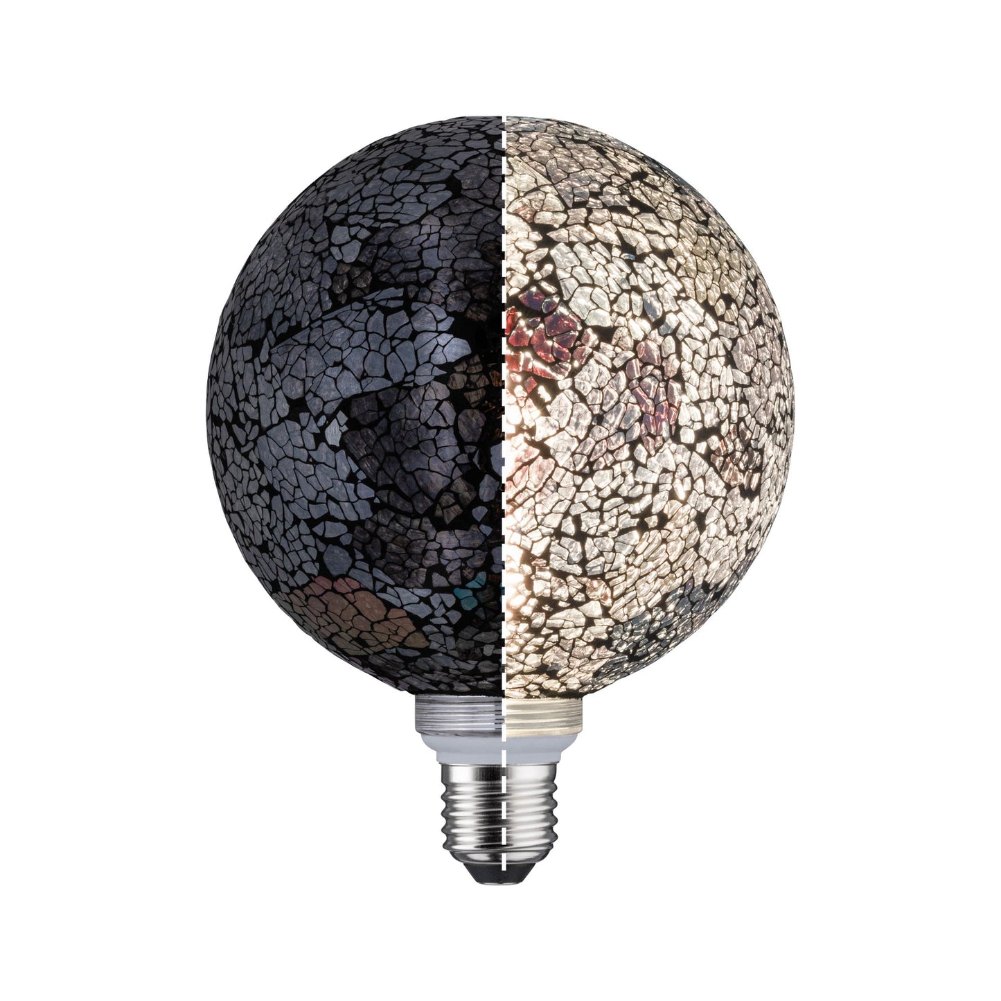 Paulmann LED G125 Miracle Mosaic 470lm black dim E27 2700K 230V