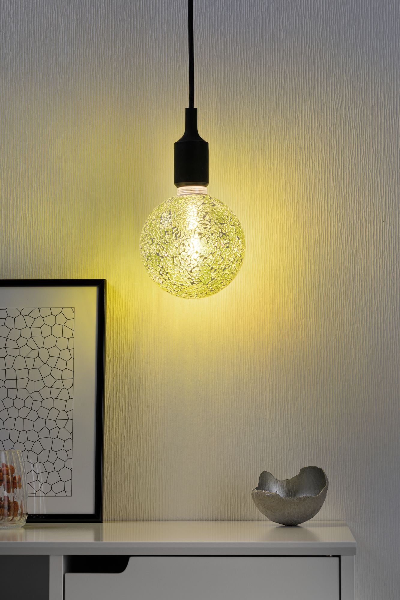 Paulmann LED G125 Miracle Mosaic 470lm green dim E27 2700K 230V