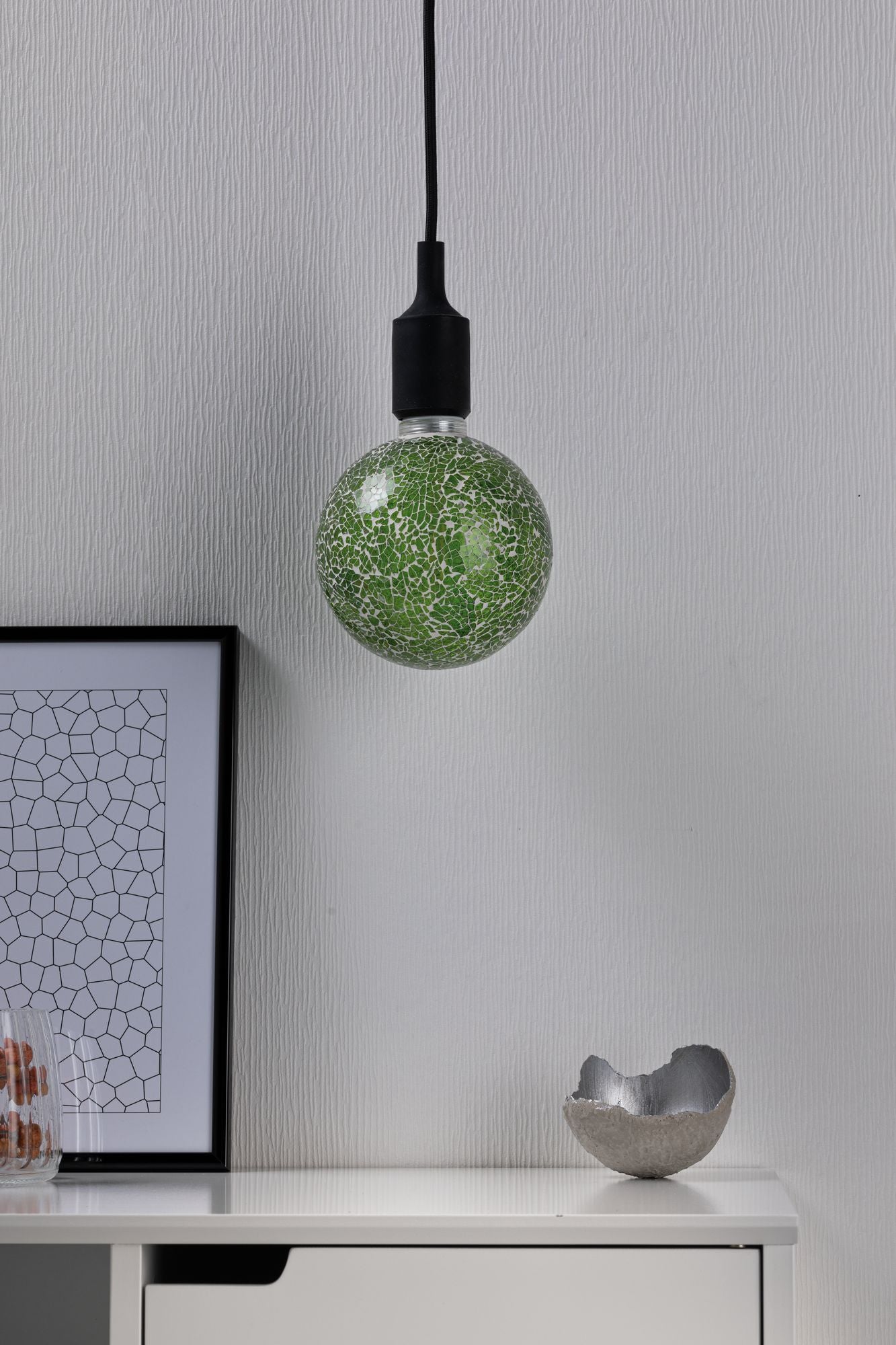 Paulmann LED G125 Miracle Mosaic 470lm green dim E27 2700K 230V