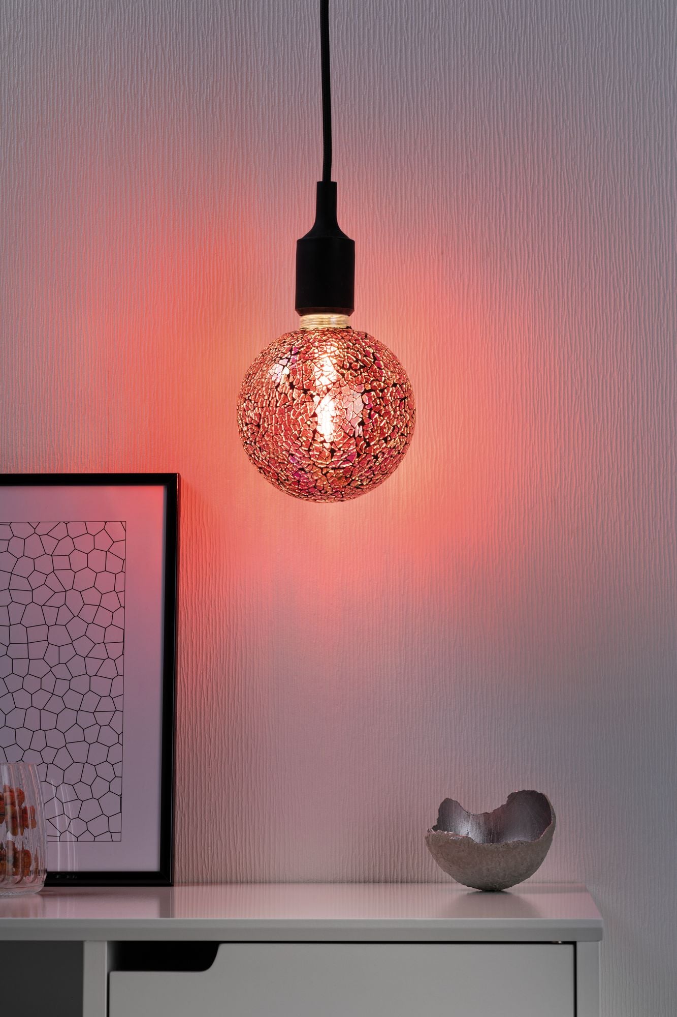 Paulmann LED G125 Miracle Mosaic 470lm red dim E27 2700K 230V