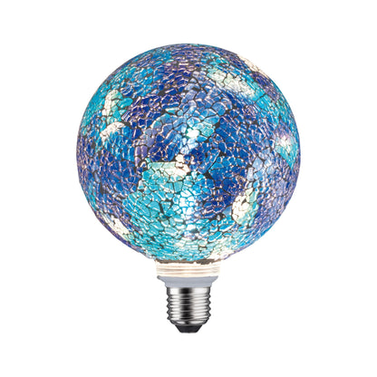 Paulmann LED G125 Miracle Mosaic 470lm blue dim E27 2700K 230V