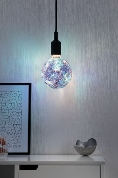 Paulmann LED G125 Miracle Mosaic 470lm blue dim E27 2700K 230V