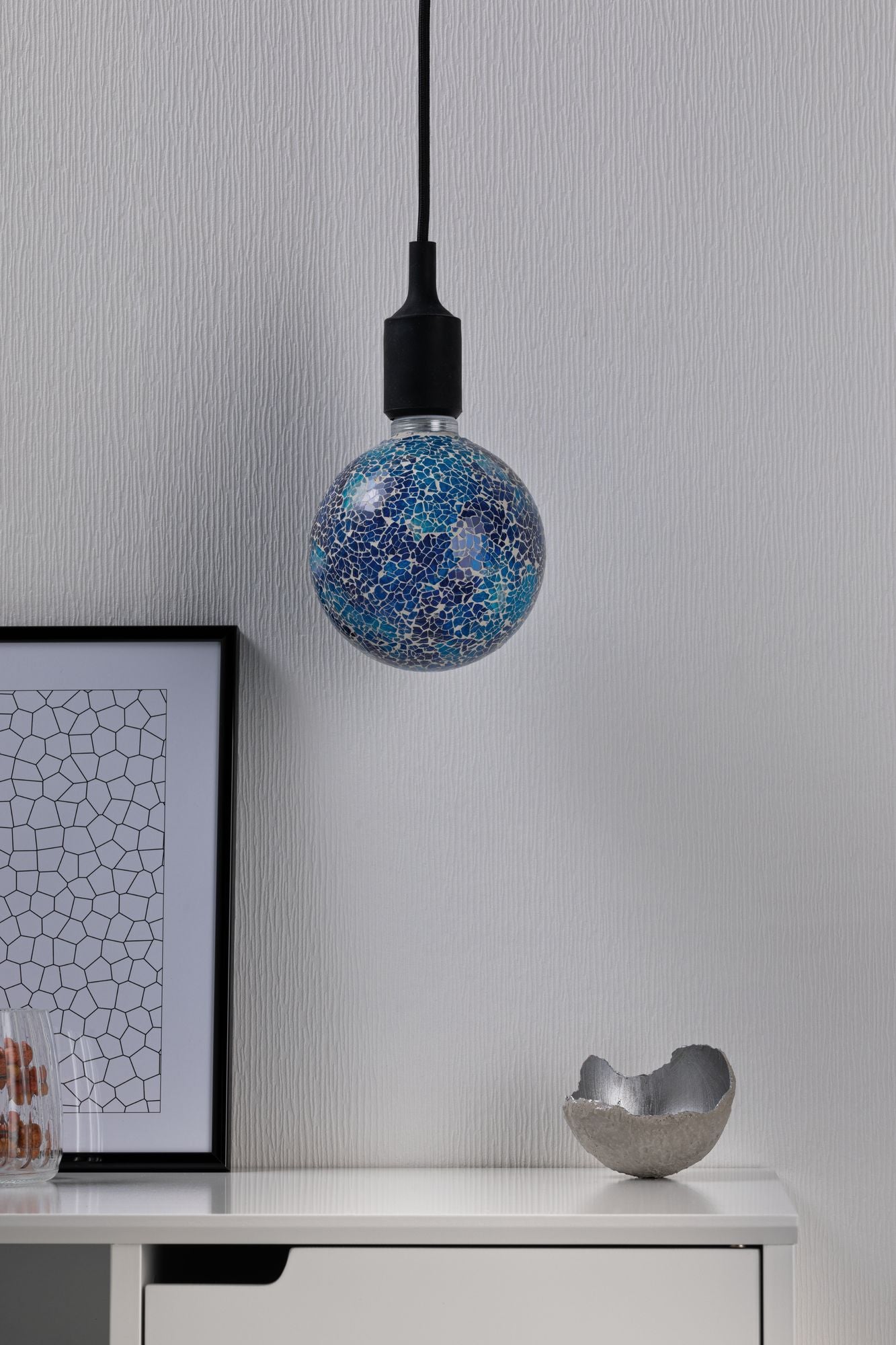 Paulmann LED G125 Miracle Mosaic 470lm blue dim E27 2700K 230V