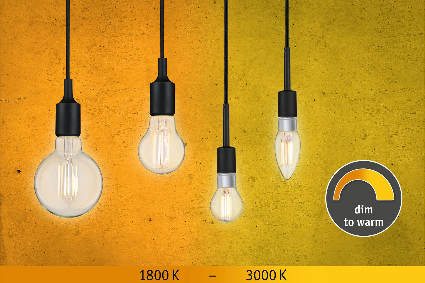 Paulmann LED Fil Kerze 470lm E14 5W dim to warm 1800-3000K 230V