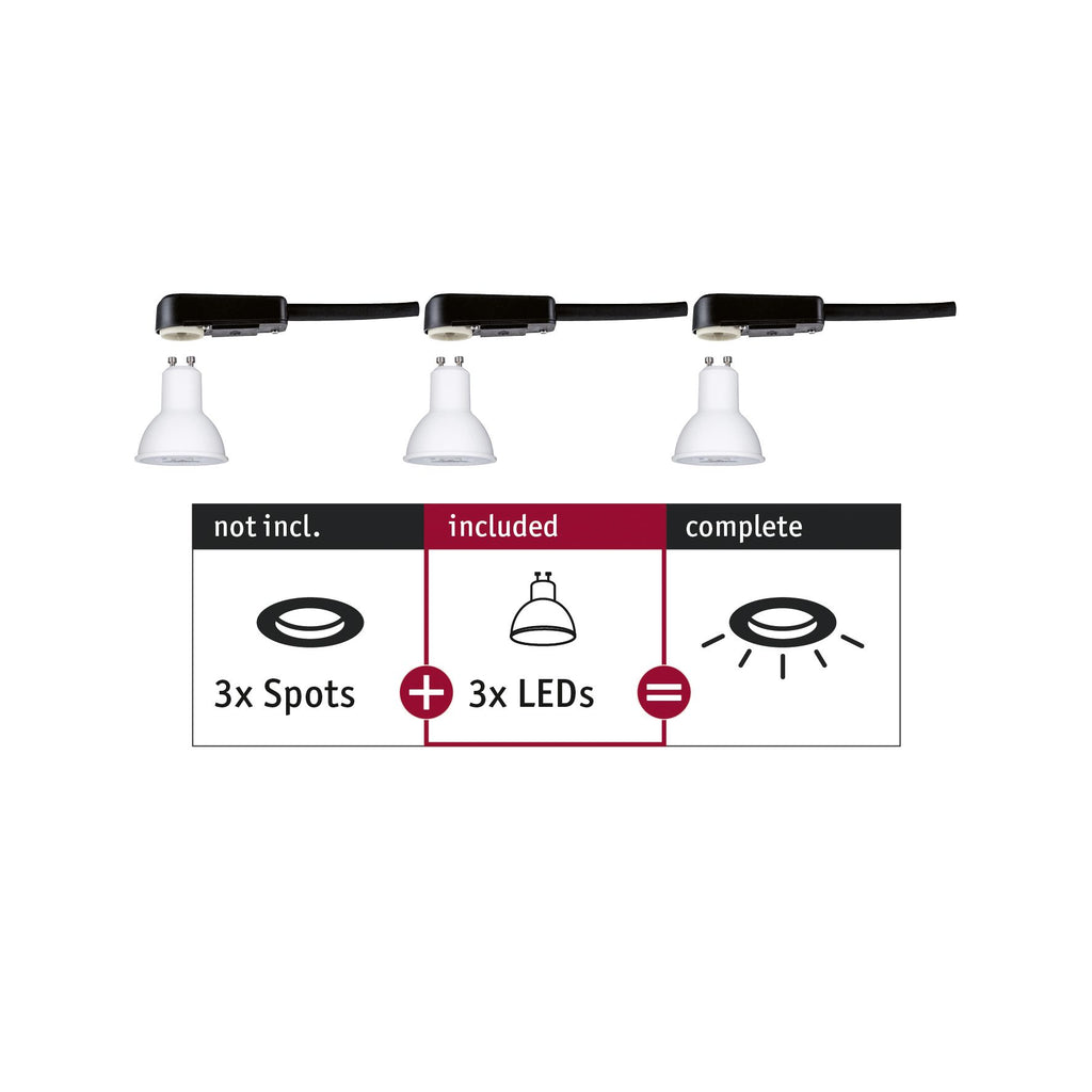 Paulmann EBL Choose 3er GU10 Set NonDim 3x6,5W 460lm 2700K 51mm