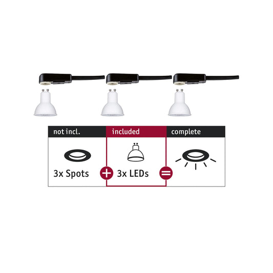 Paulmann EBL Choose 3er GU10 Set NonDim 3x6,5W 460lm 2700K 51mm