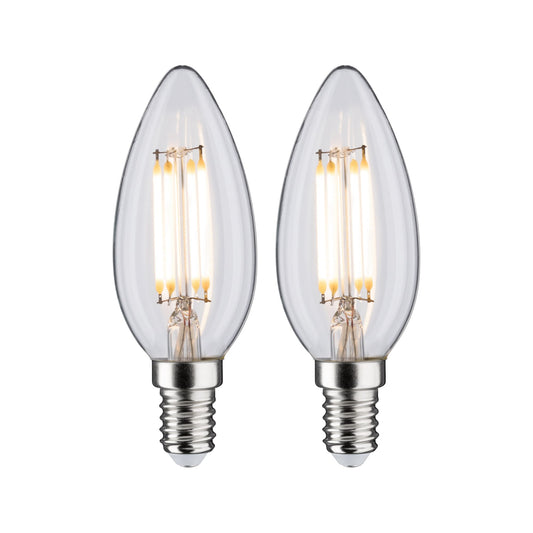 Paulmann LED Fil 2er Kerzen 470lm E14 2700K klar 4,5W 230W