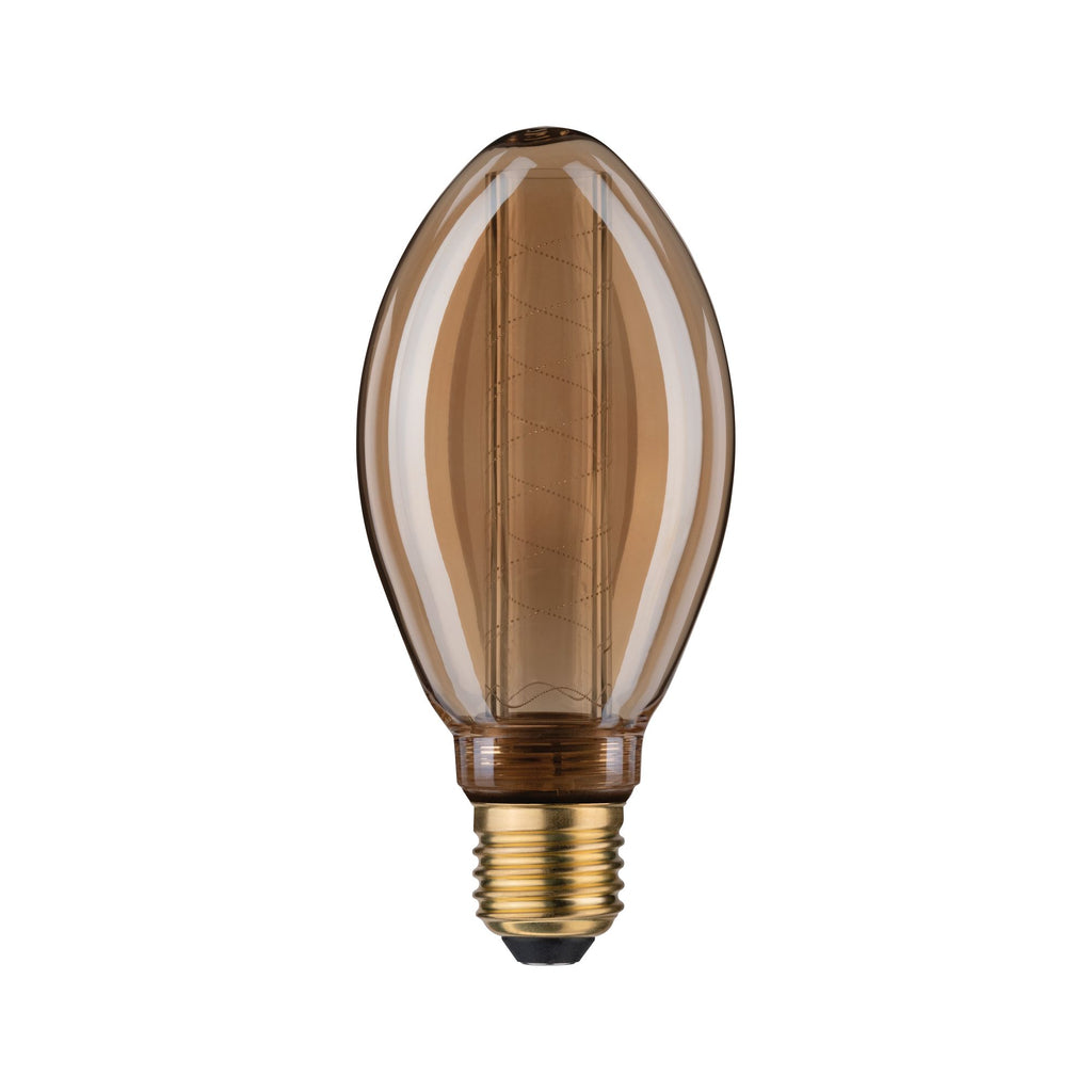 Paulmann LED Vintage-Birne B75 Inner Glow E27 Gold mit Innenkolben Spiralmuster dimmbar