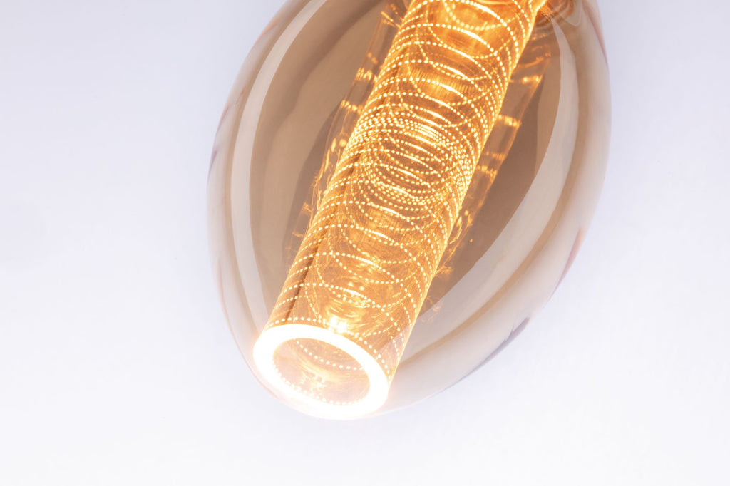 Paulmann LED Vintage-Birne B75 Inner Glow E27 Gold mit Innenkolben Ringmuster dimmbar