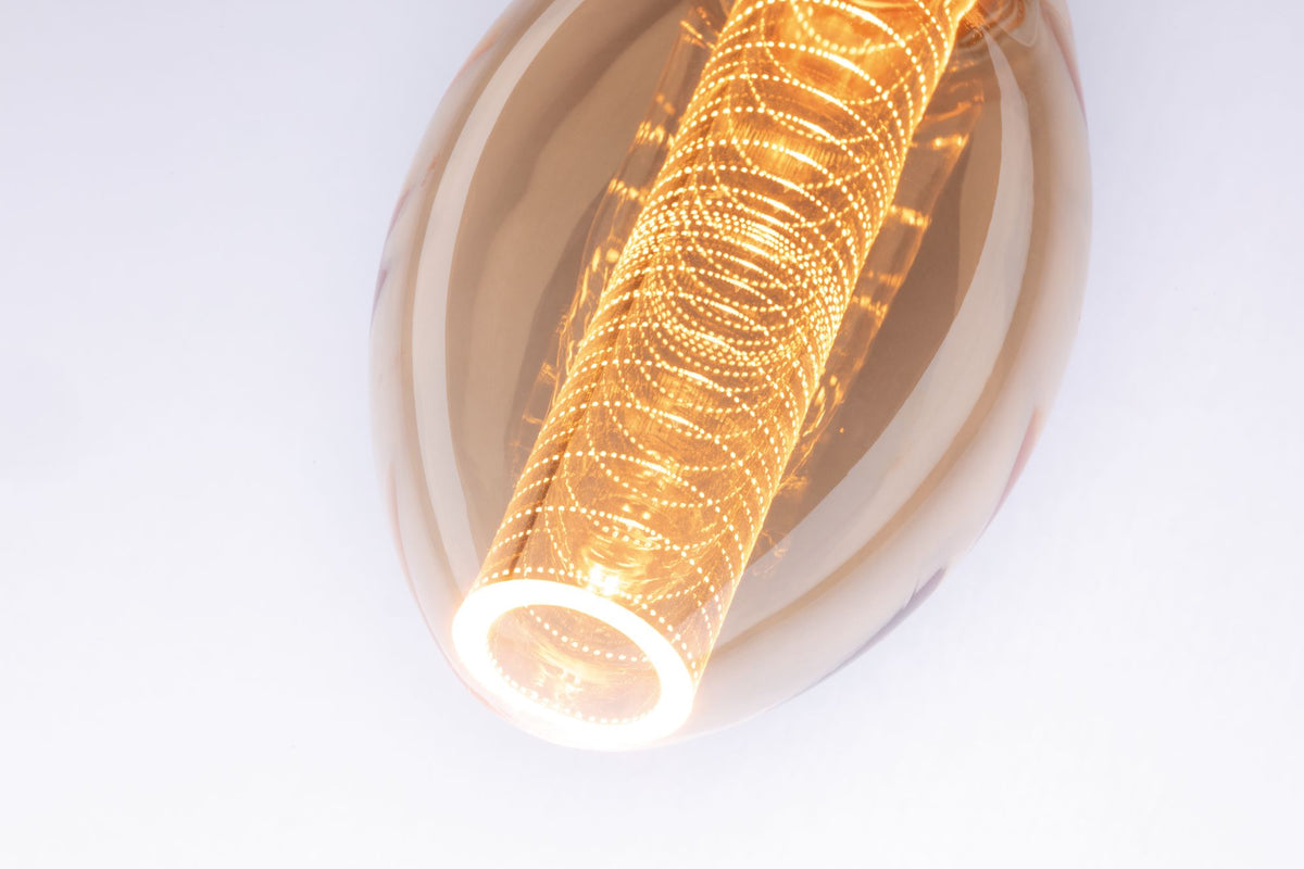 Paulmann LED Vintage-Birne B75 Inner Glow E27 Gold mit Innenkolben Ringmuster dimmbar