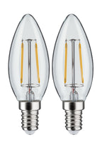 Paulmann LED Kerze Filament 2er-Pack E14 230V 2x250lm 2x2,7W 2700K  Klar