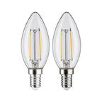 Paulmann LED Kerze Filament 2er-Pack E14 230V 2x250lm 2x2,7W 2700K  Klar