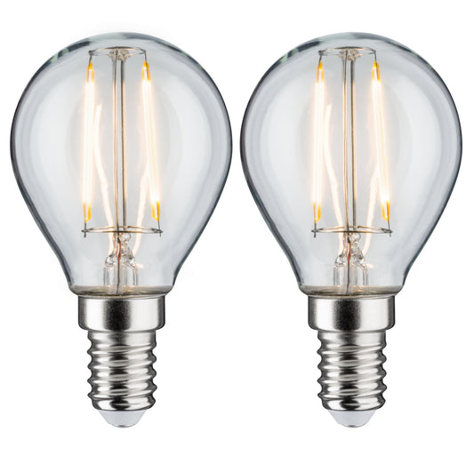 Paulmann LED Tropfen Filament 2er-Pack E14 230V 2x250lm 2x2,7W 2700K  Klar