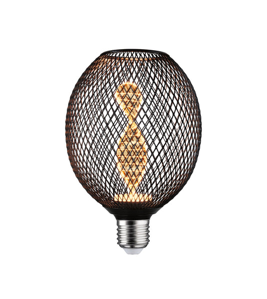 Paulmann Metallic Glow Standard 230V LED Globe Helix E27 230V 110lm 3,5W 1800K  Schwarz