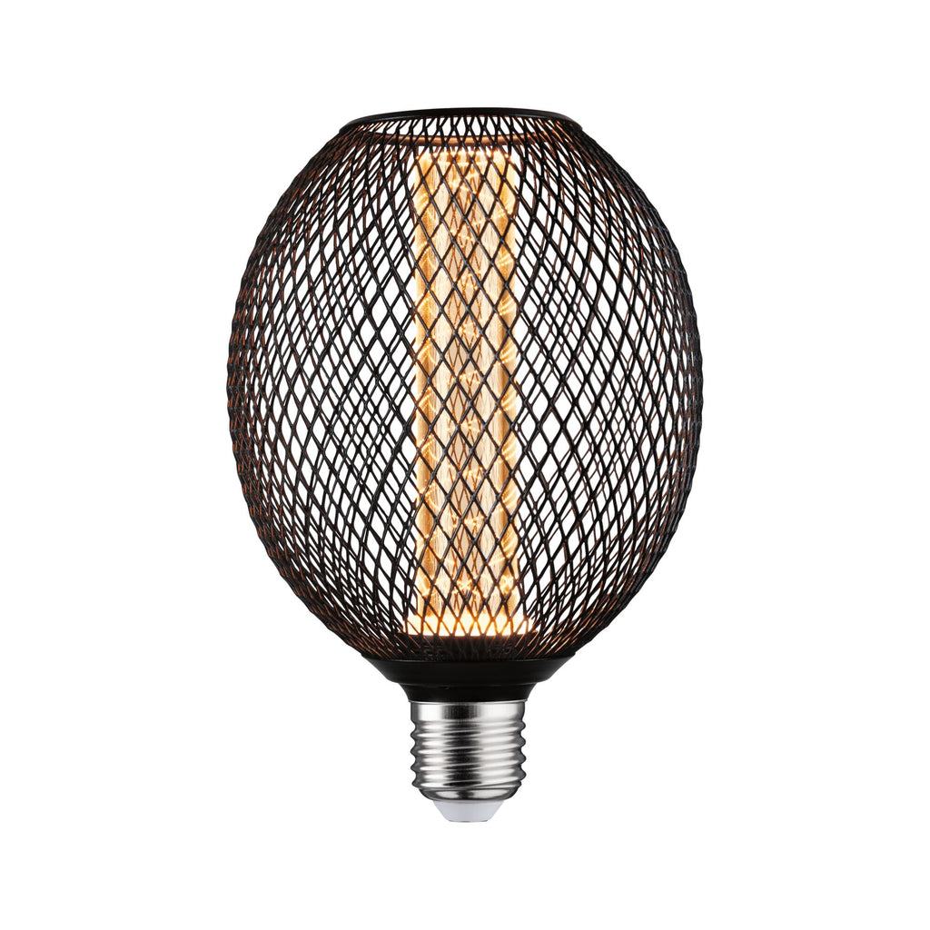 Paulmann Metallic Glow Standard 230V LED Globe Spiral E27 230V 200lm 4,2W 1800K  Schwarz