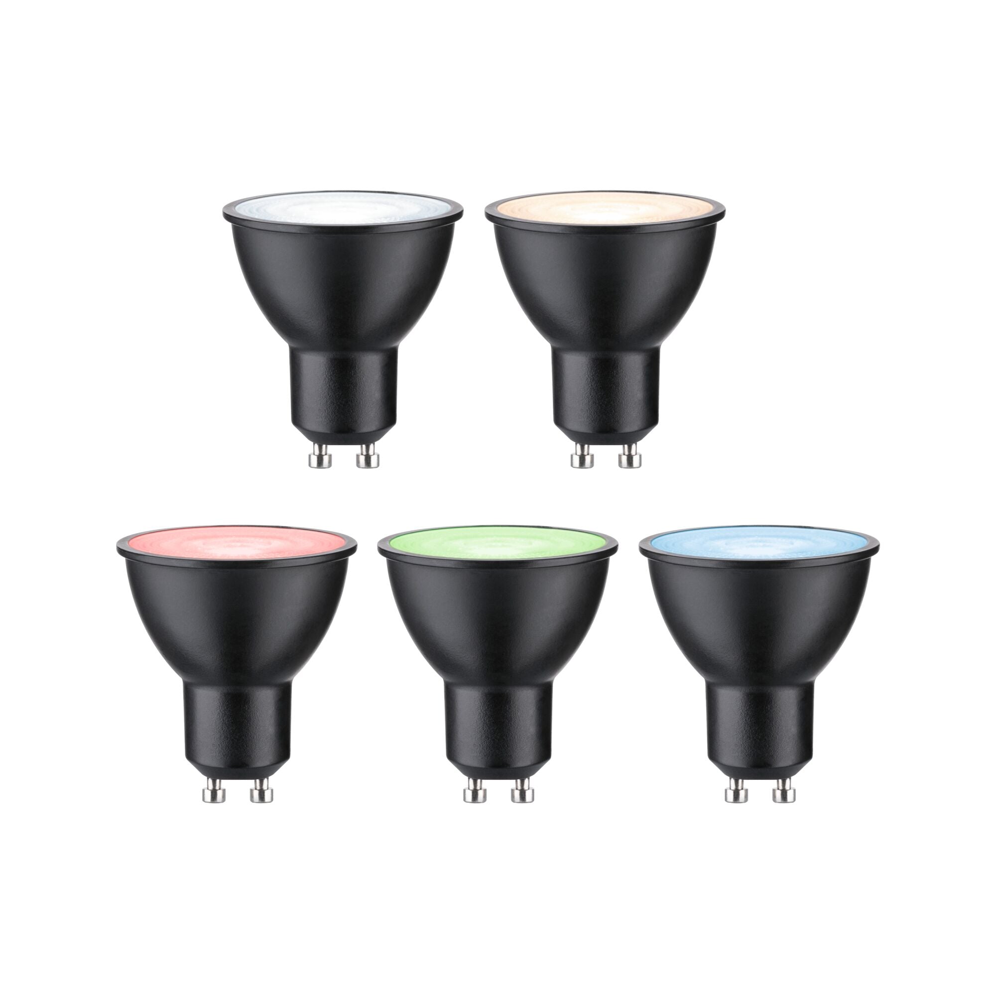 Paulmann Standard 230V LED Reflektor GU10 Smart Home Zigbee 3.0  3x350lm 3x4,8W RGBW+ dimmbar Schwarz matt