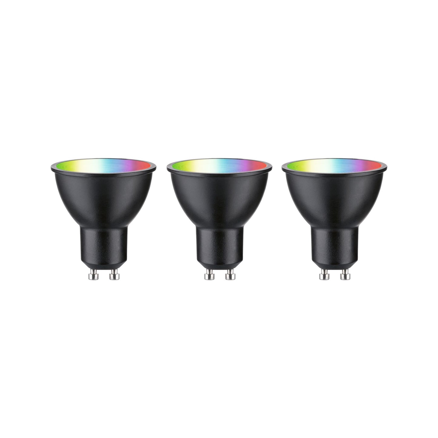 Paulmann Standard 230V LED Reflektor GU10 Smart Home Zigbee 3.0  3x350lm 3x4,8W RGBW+ dimmbar Schwarz matt