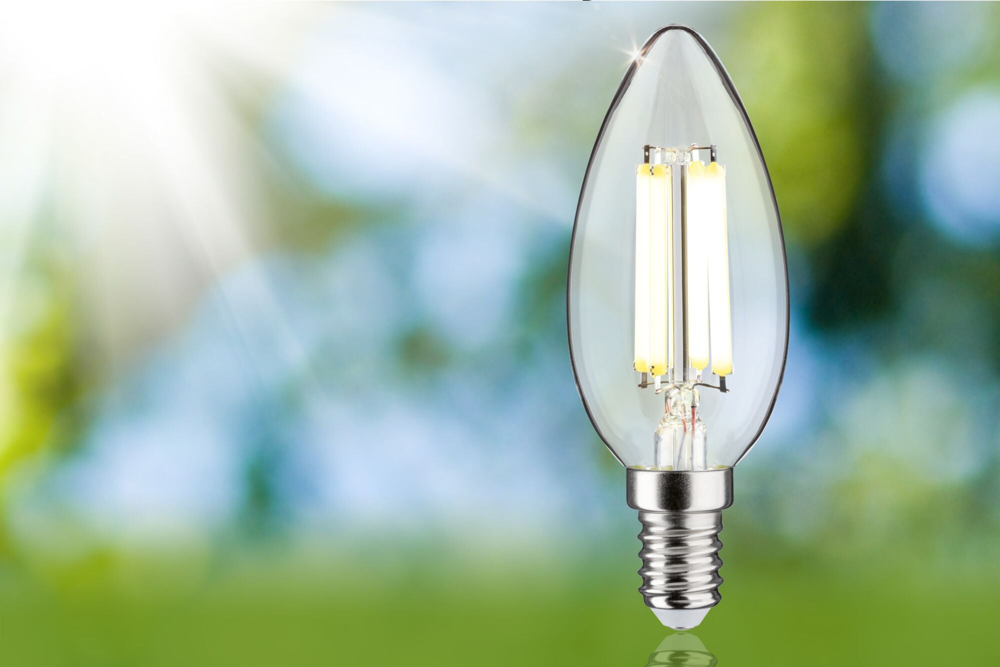 Paulmann Eco-Line Filament 230V LED Kerze 1er-Set  98mm 525lm 2,5W 4000K  Klar
