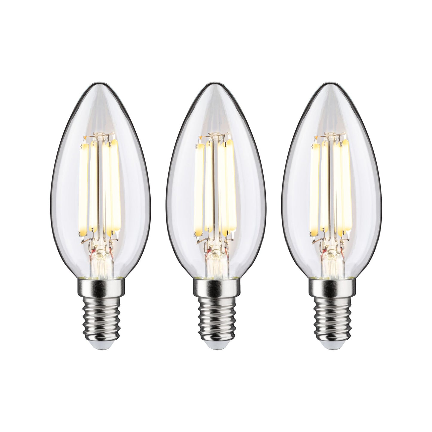 Paulmann Eco-Line Filament 230V LED Kerze 3er-Set  98mm 525lm 2,5W 3000K  Klar