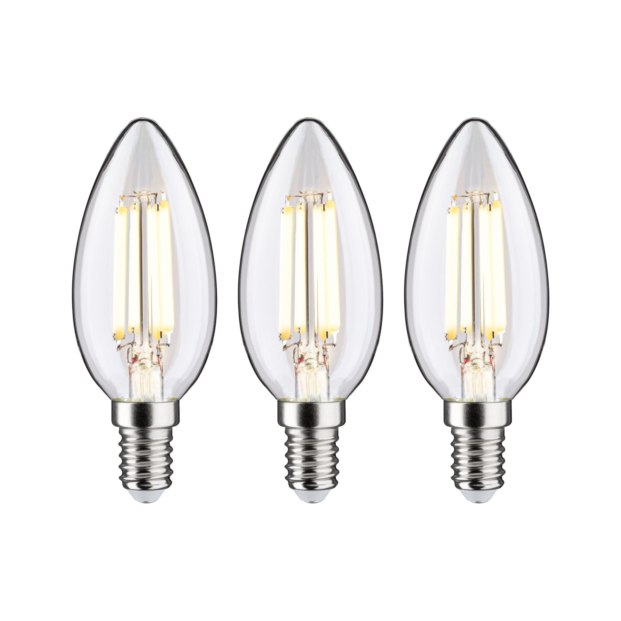 Paulmann Eco-Line Filament 230V LED Kerze 3er-Set  98mm 525lm 2,5W 3000K  Klar