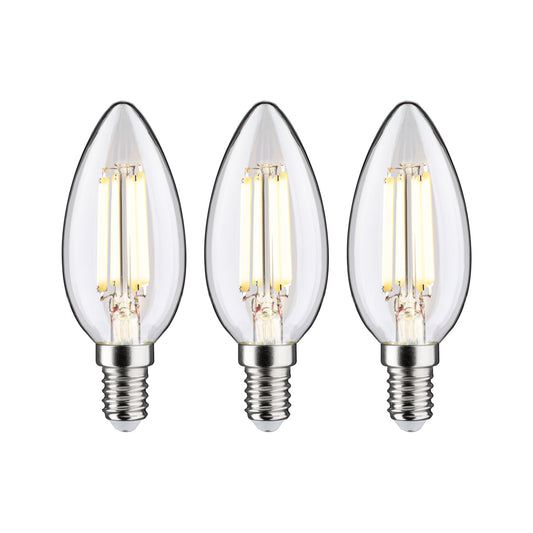 Paulmann Eco-Line Filament 230V LED Kerze 3er-Set  98mm 525lm 2,5W 3000K  Klar