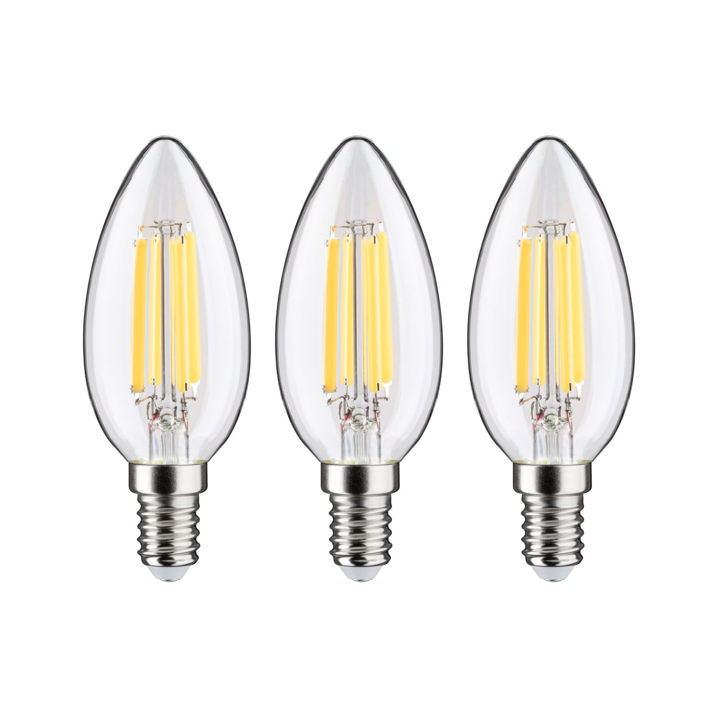 Paulmann Eco-Line Filament 230V LED Kerze 3er-Set  98mm 525lm 2,5W 3000K  Klar