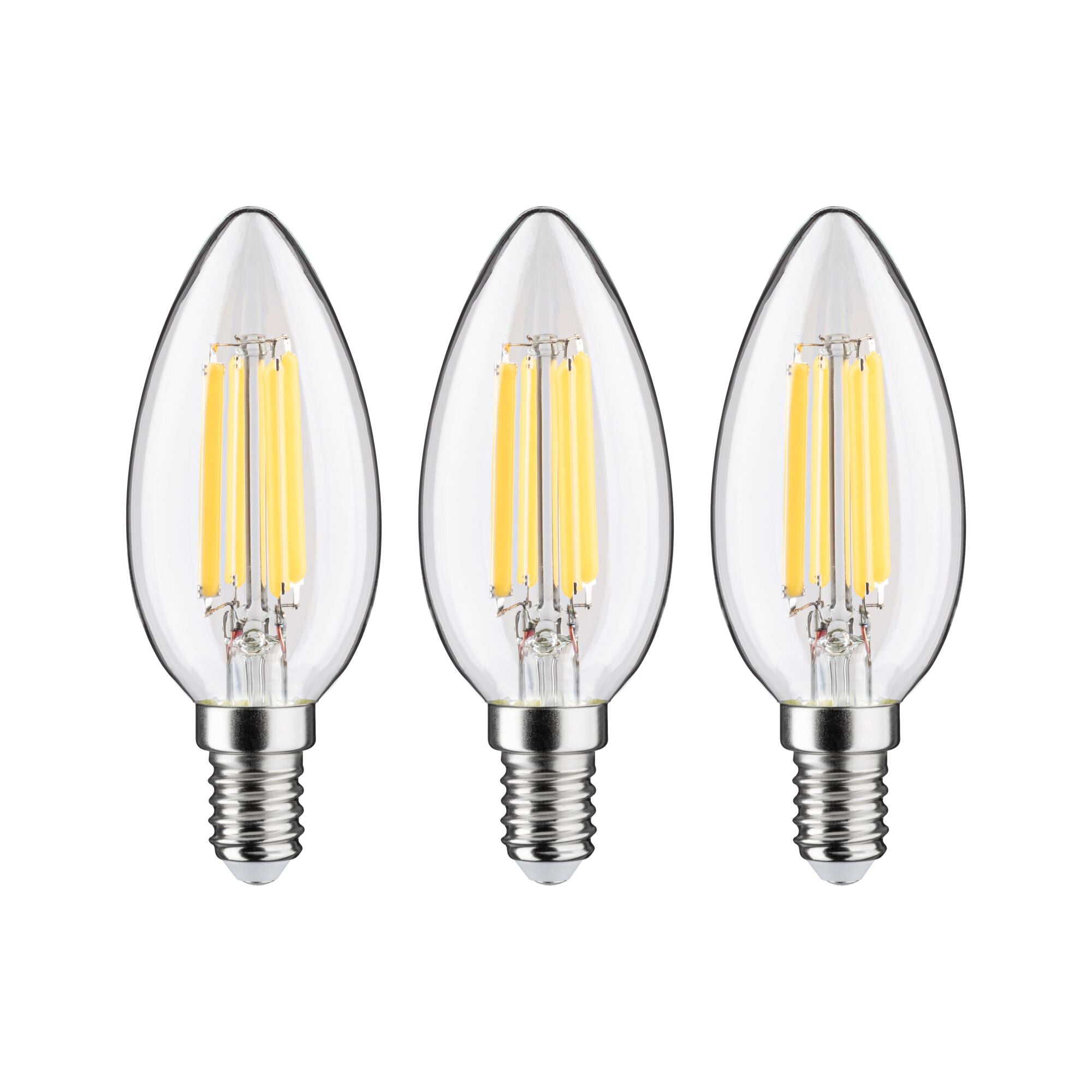 Paulmann Eco-Line Filament 230V LED Kerze 3er-Set  98mm 525lm 2,5W 3000K  Klar