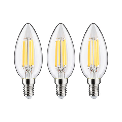 Paulmann Eco-Line Filament 230V LED Kerze 3er-Set  98mm 525lm 2,5W 3000K  Klar