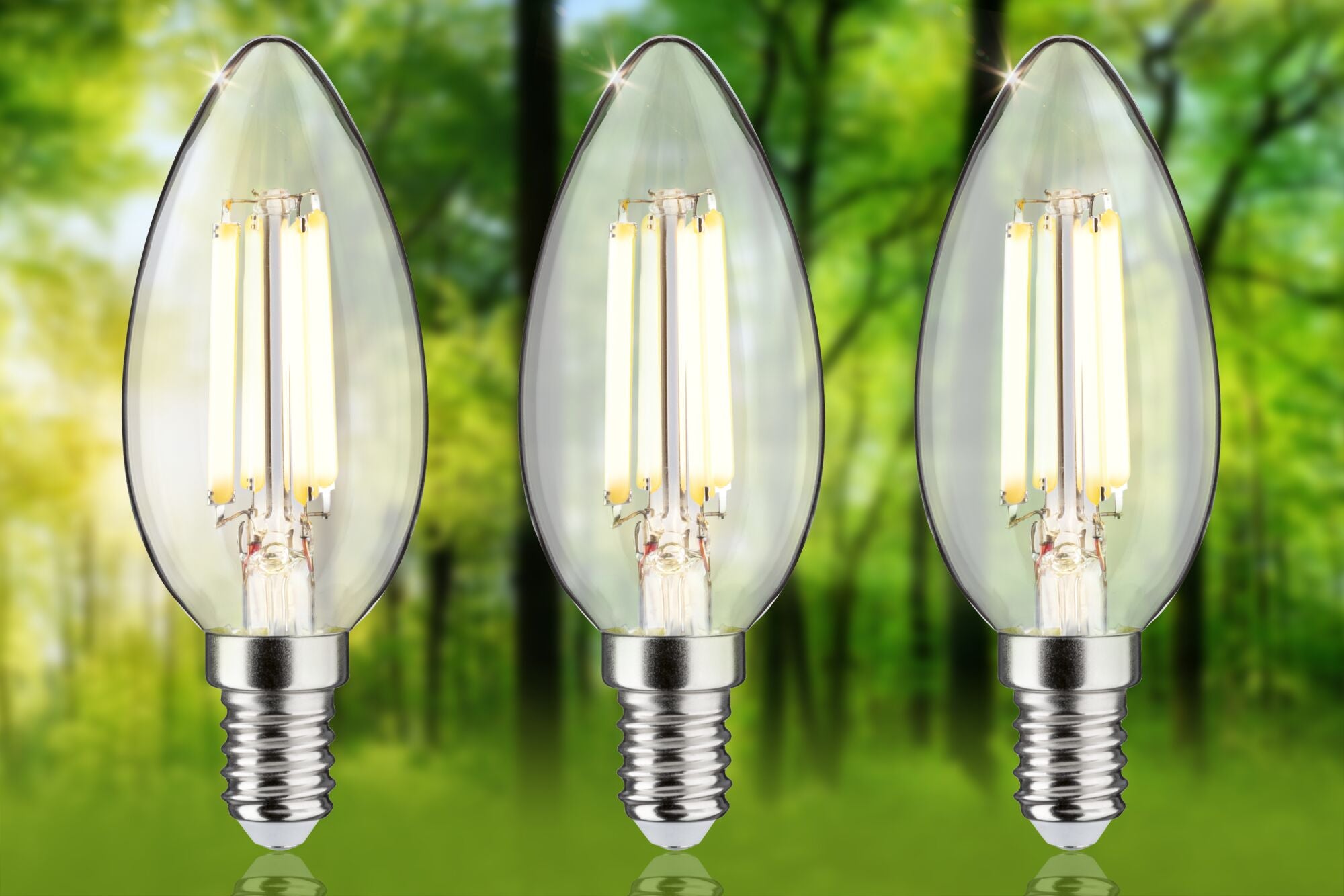 Paulmann Eco-Line Filament 230V LED Kerze 3er-Set  98mm 525lm 2,5W 3000K  Klar