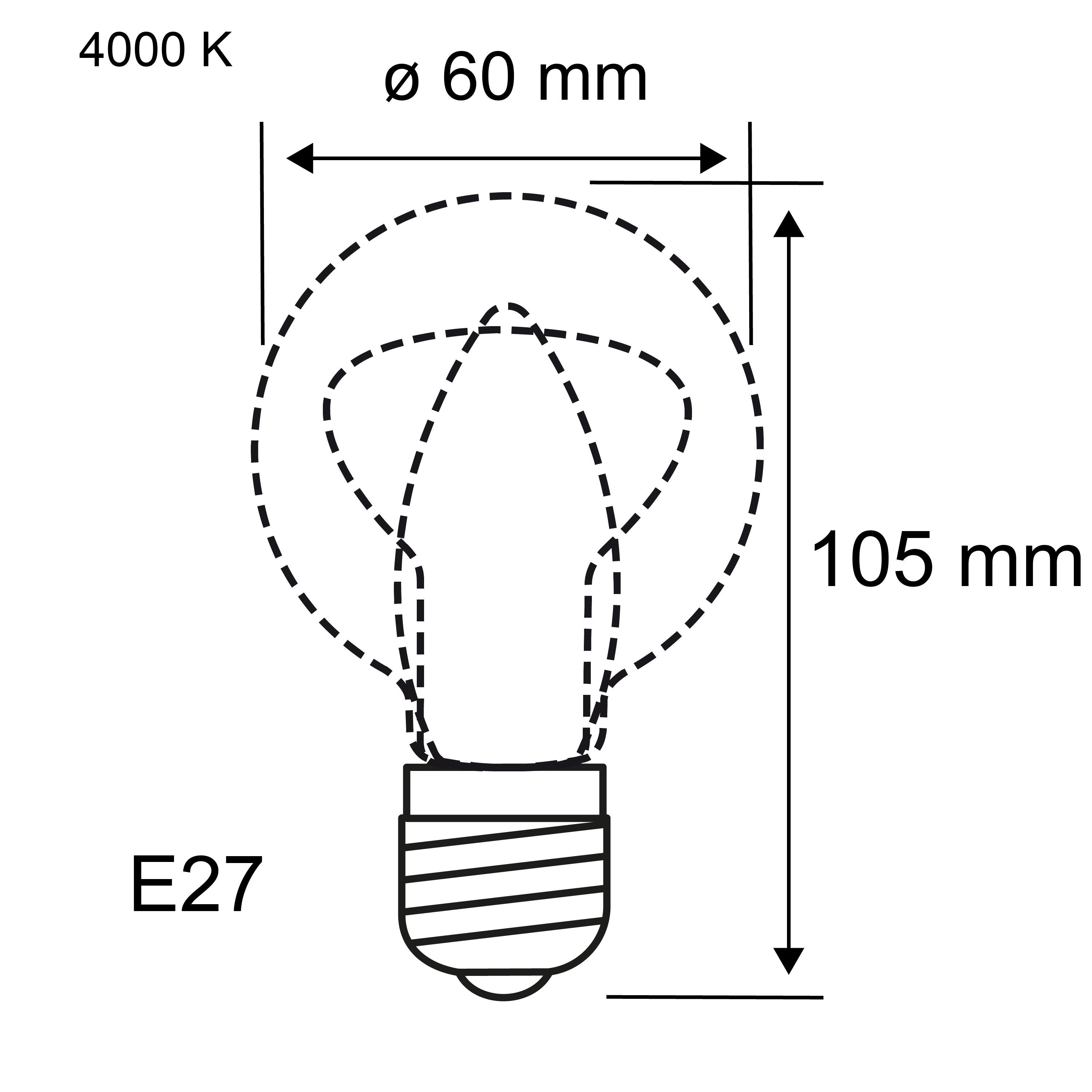 Paulmann Eco-Line Filament 230V LED Birne Einzelleuchte 840lm 4,5W 4000K dimmbar Klar