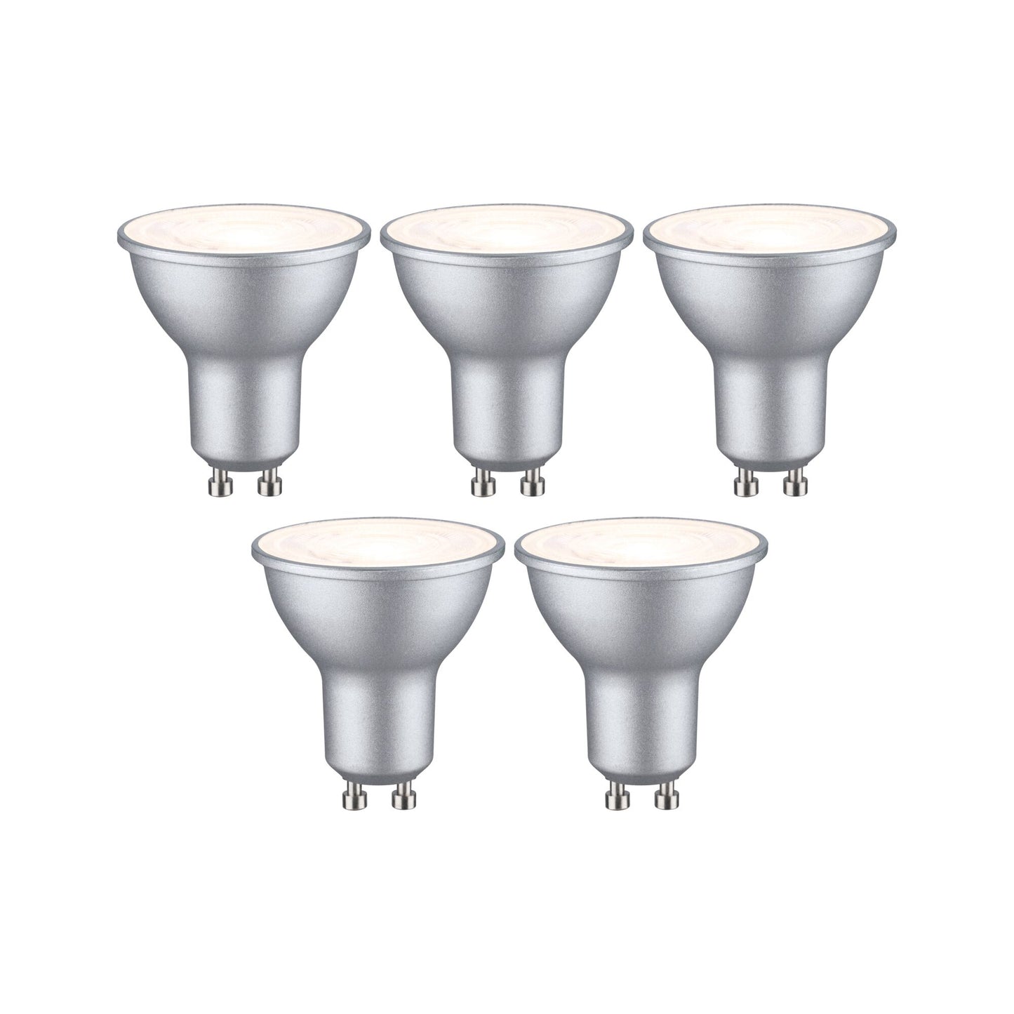 Paulmann Standard 230V LED Reflektor 5er-Set 5x460lm 5x4,9W 2700K  Weißaluminium