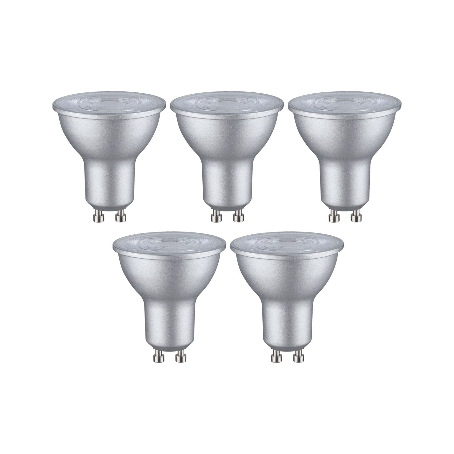 Paulmann Standard 230V LED Reflektor 5er-Set 5x460lm 5x4,9W 2700K  Weißaluminium