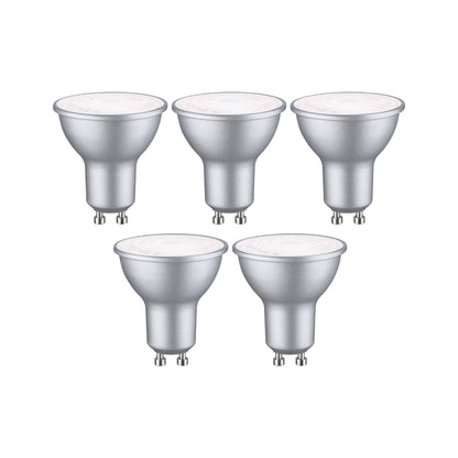 Paulmann Standard 230V LED Reflektor 5er-Set 5x460lm 5x4,9W 4000K  Weißaluminium