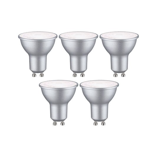Paulmann Standard 230V LED Reflektor 5er-Set 5x460lm 5x4,9W 4000K  Weißaluminium