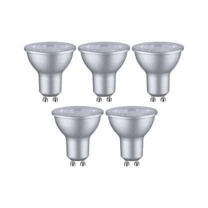 Paulmann Standard 230V LED Reflektor 5er-Set 5x460lm 5x4,9W 4000K  Weißaluminium