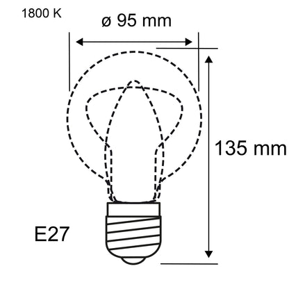 Paulmann Rustic Shine Standard 230V LED Globe Filament in I-Form 300lm 4,2W 1800K dimmbar Gold