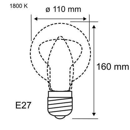 Paulmann Metallic Glow Standard 230V LED Globe 180lm 4W 1800K dimmbar Messing