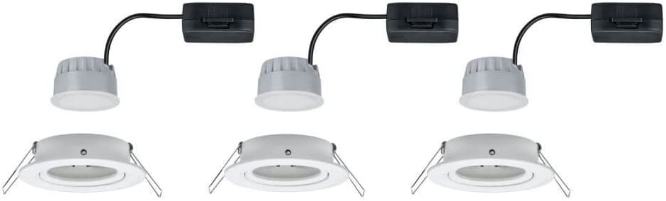 Paulmann EBL Set Nova Coin 3-stepdim rd schw LED 3x6W 2700K 230V Weiß matt/Alu